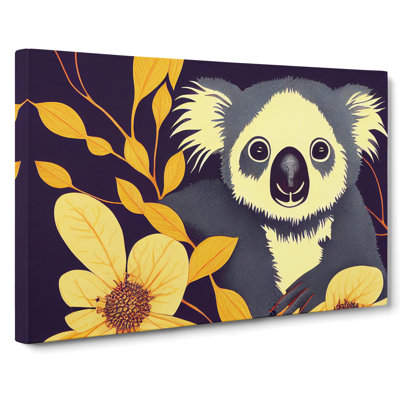Modern Koala Bear Abstract - Wrapped Canvas