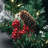 Artificial 24" LED Mixed Pine Christmas Wreath with Flocking, Pinecones and Berries, Green