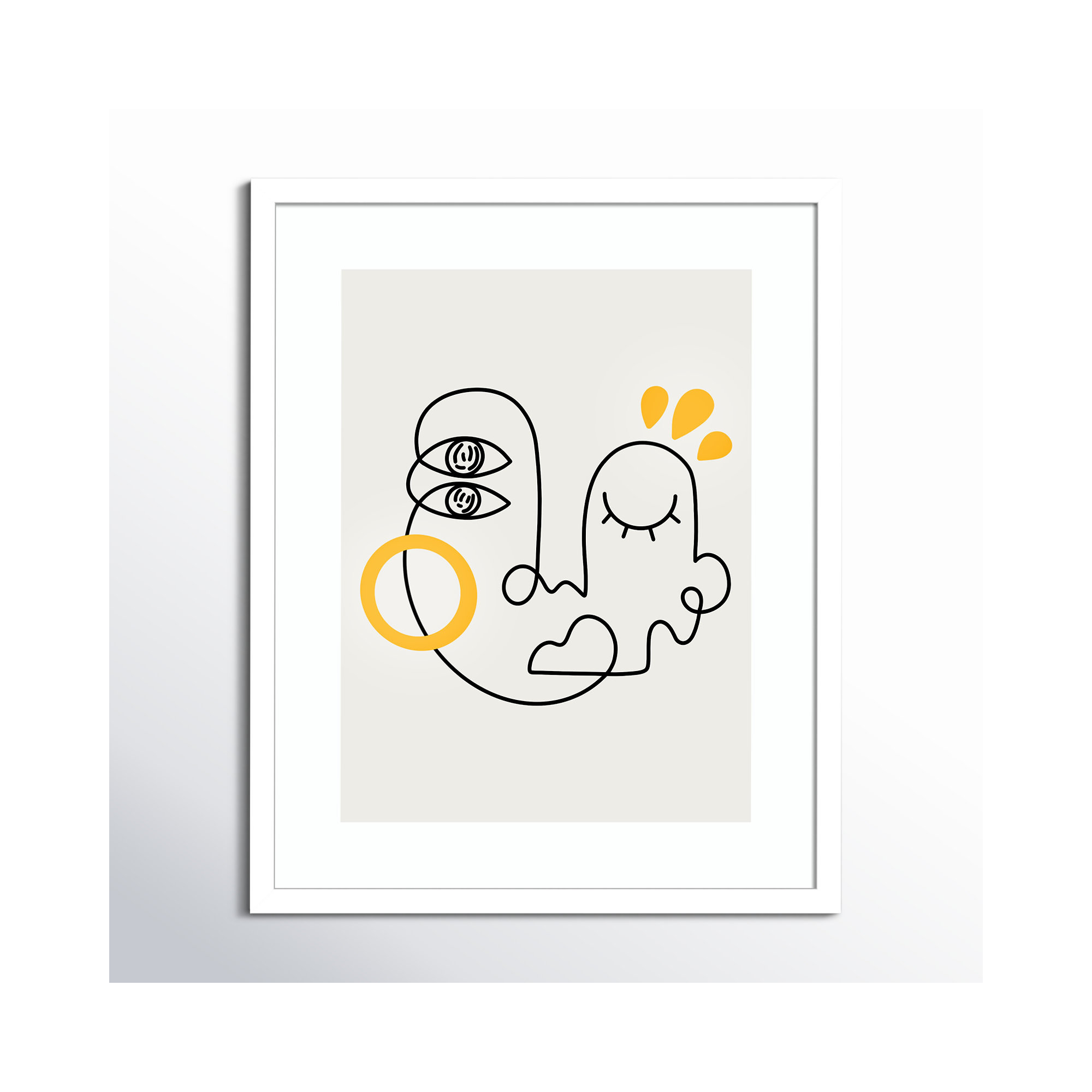 Still Here by Shatha Al Dafai, White Framed, 41.38" H x 33.38" W x 0.875" D