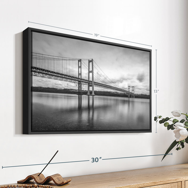 Impression sur toile monochrome Tacoma Bridge, H 13 po x l 19 po