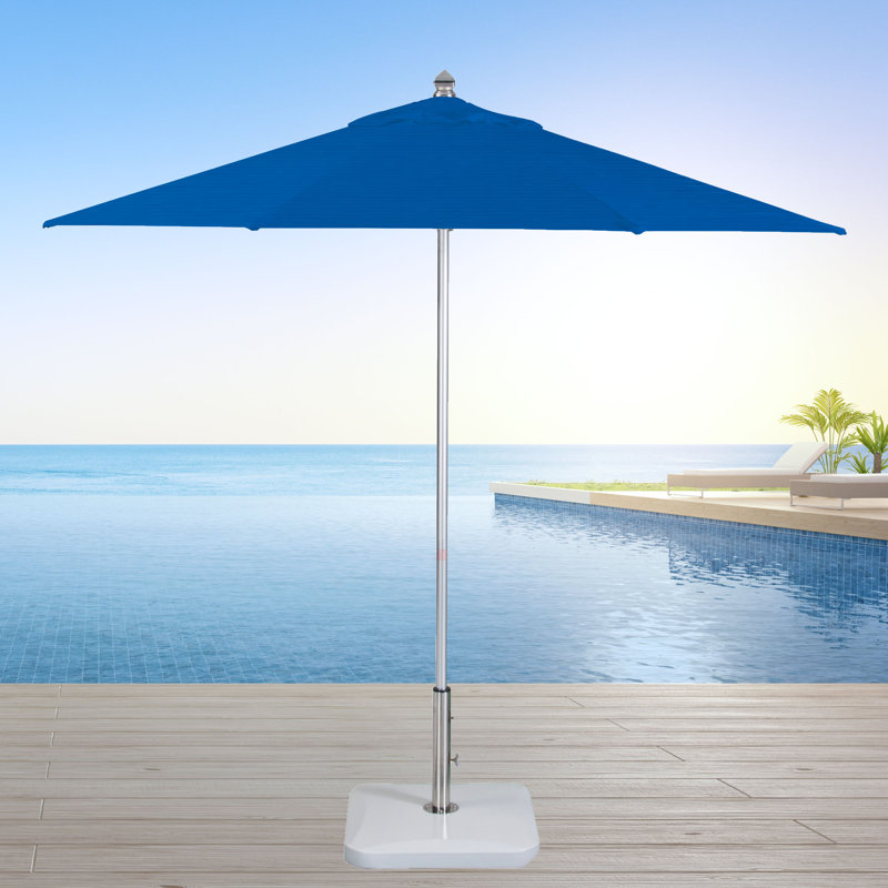 SunbUmbrella - marché de 9 pi x 9 pi Juna, Blanc, Toile Sunbrella® bleu pacifique