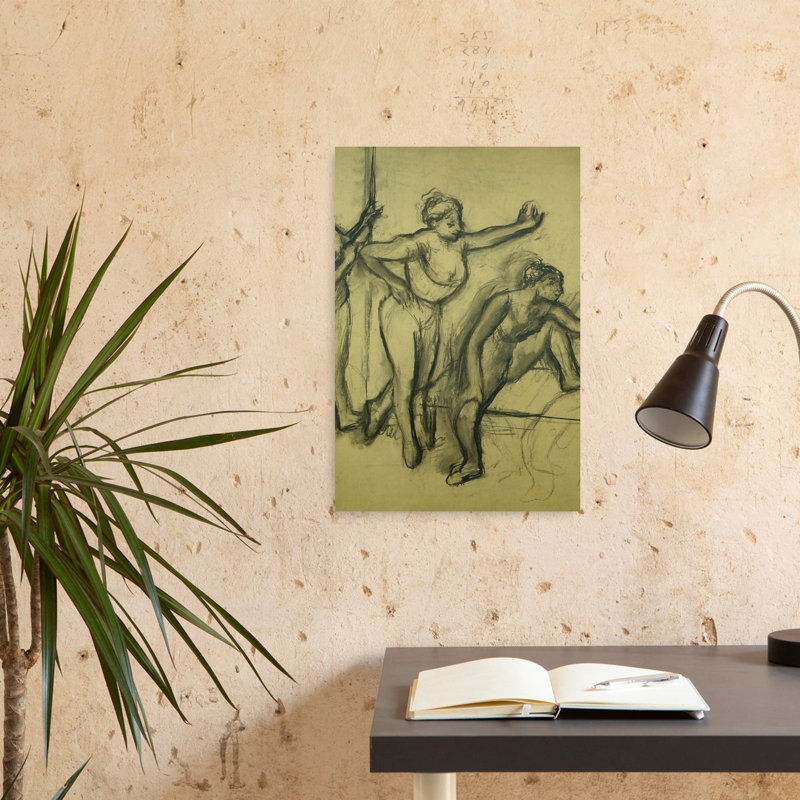 Trois danseuses, vers 1900, estampe d'art mural abstrait impressionniste contemporain, H 24 po x l 16 po