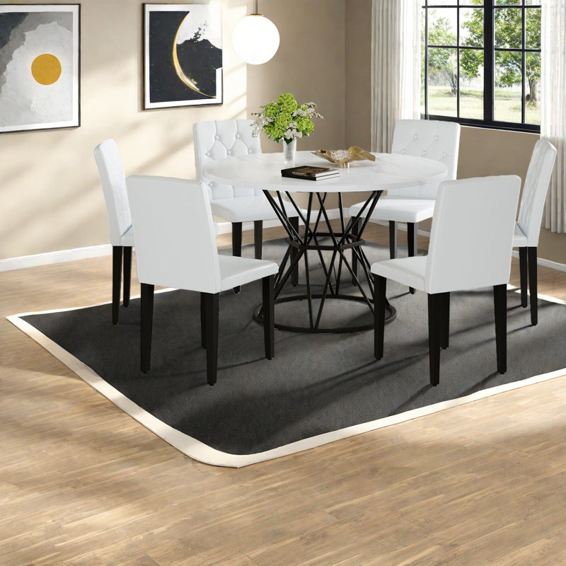 Modern Dining Table Sets(must Include Both Table And Chair), Mdf Marble Kitchen