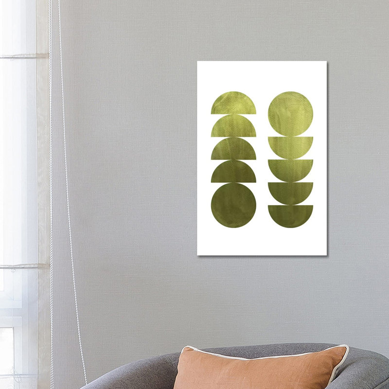 Green Geometric Shapes by Whales Way - Painting on Canvas, 66.04cm H x 45.72cm W x 3.81cm D, Wrapped Canvas