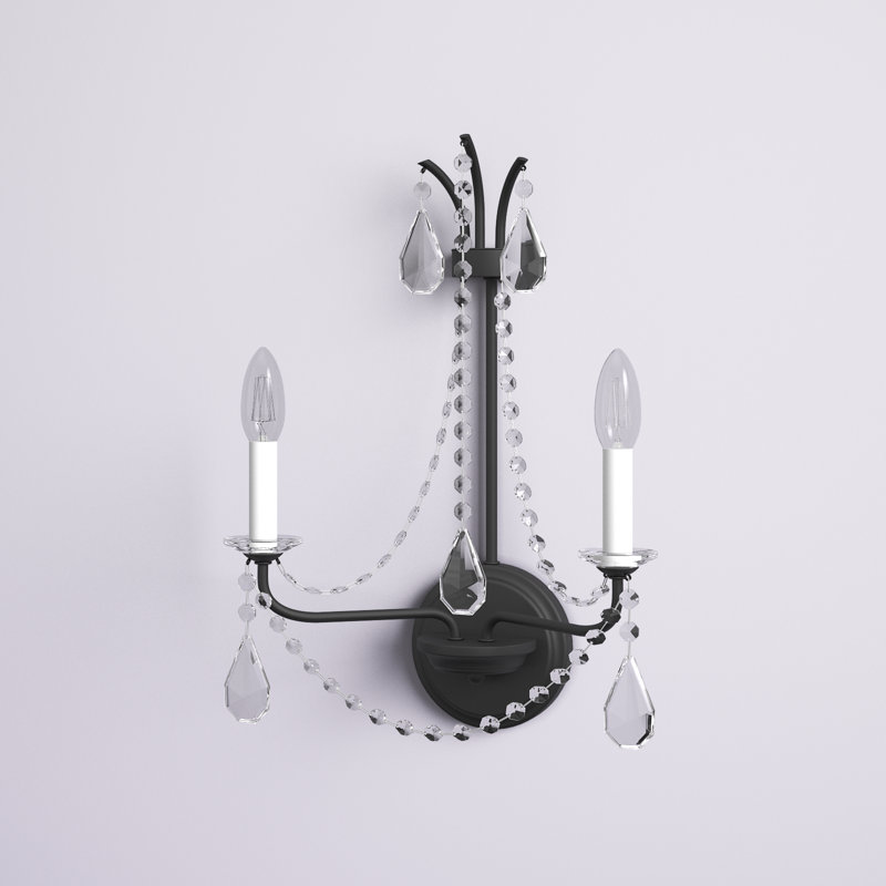 Overbey Iron Candle Wall Light, Matte Black