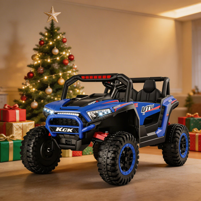 Voiture UTV 2 places Alex de 24 volts avec télécommande Alex, moteurs à piles de 400 W, conception XXL, volants, facile à assembler, tableau de bord / DEL / klaxon / Bluetooth
