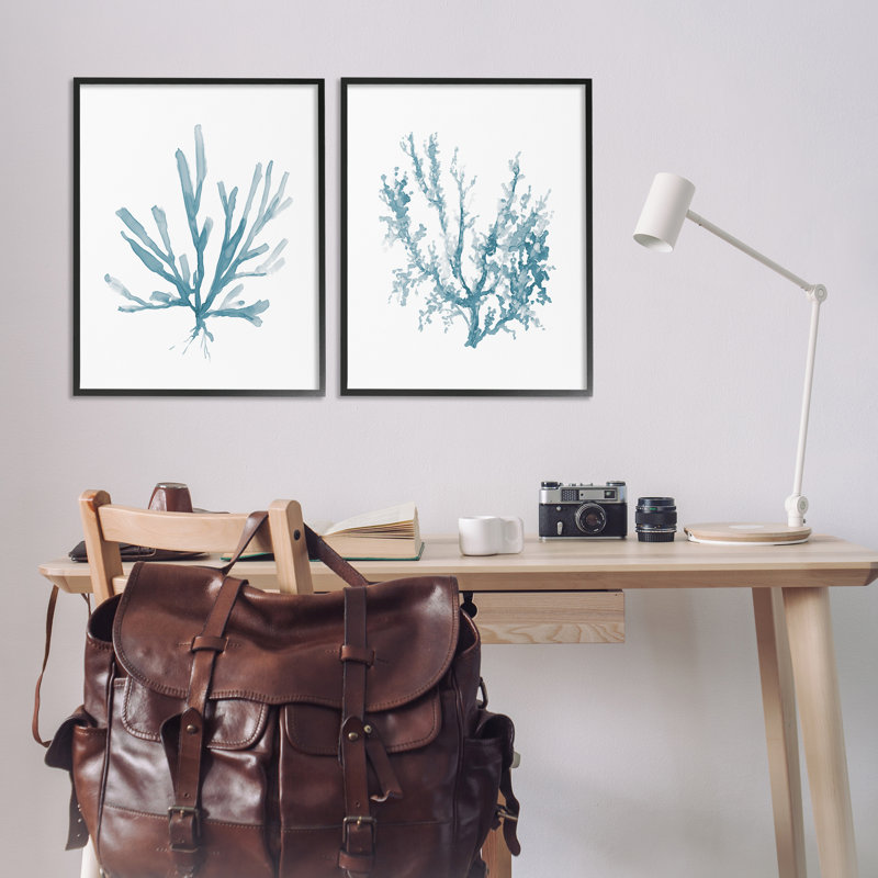 «Simple Abstract Coral Branches», ensemble de 2 impressions encadrées, par Carol Robinson, H 30 po x l 48 po