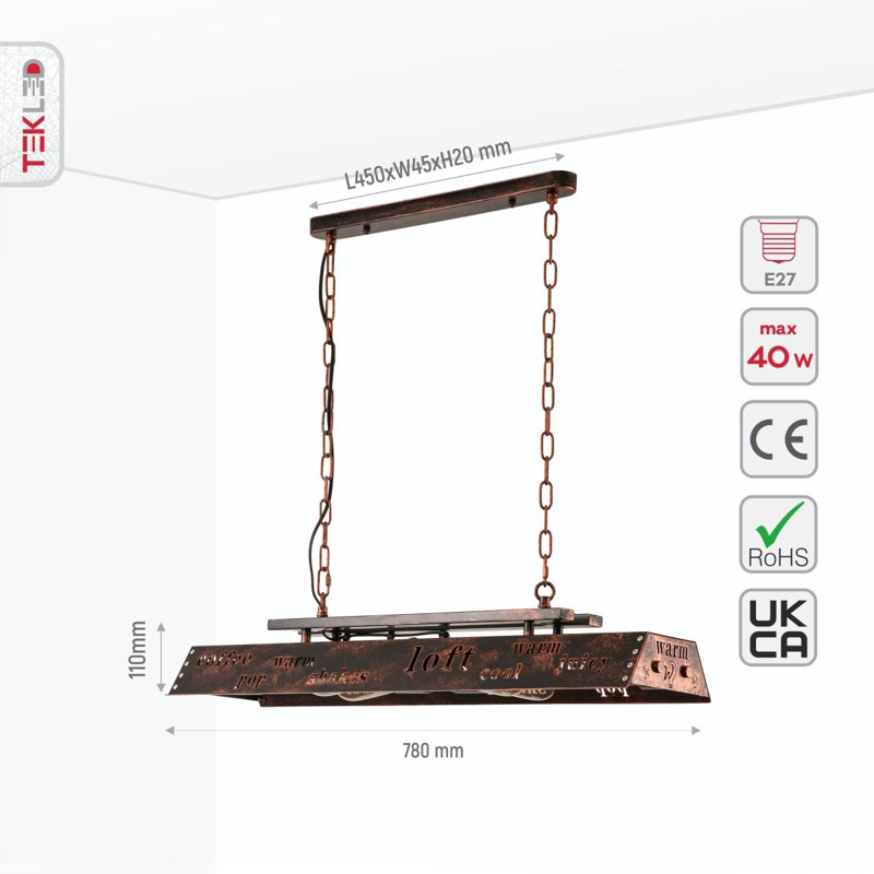 4 - Light Kitchen Island Chandelier