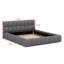 Lit plateforme tapissier avec tissu épais, lit au sol avec structure solide-122753374