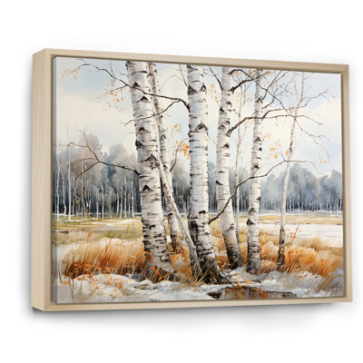 Beauté de bouleau beige et gris III sur toile