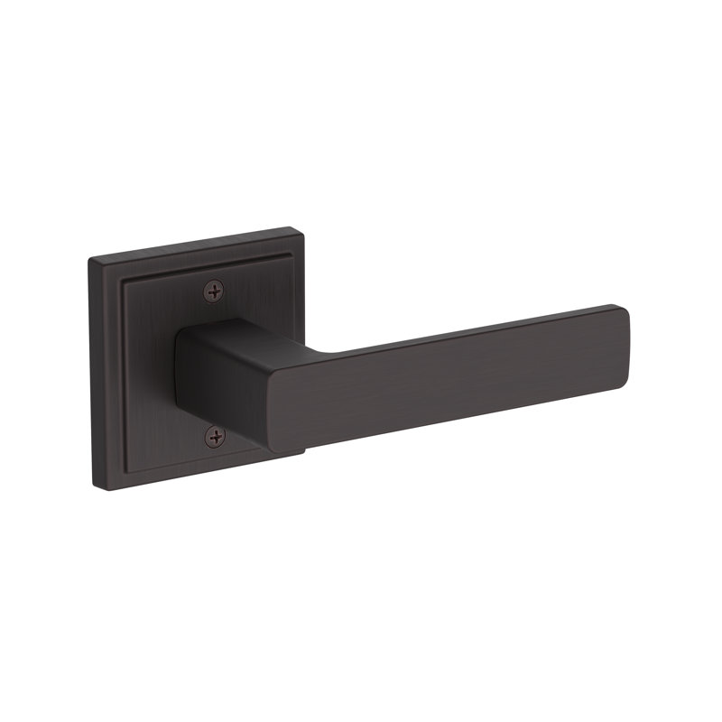 Sharpe Passage Lever with Stepped Square Rose in Unlacquered Brass, Venetian Bronze