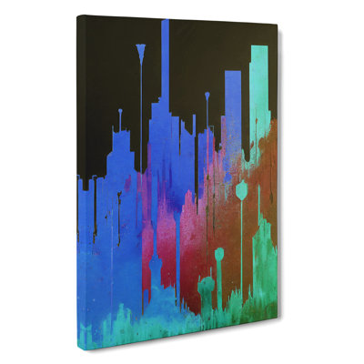 Paint Splash City Skyline No.2 Abstract - Wrapped Canvas Print