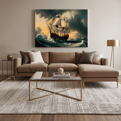 Art mural sur toile, "Nautical Traditional Ships"