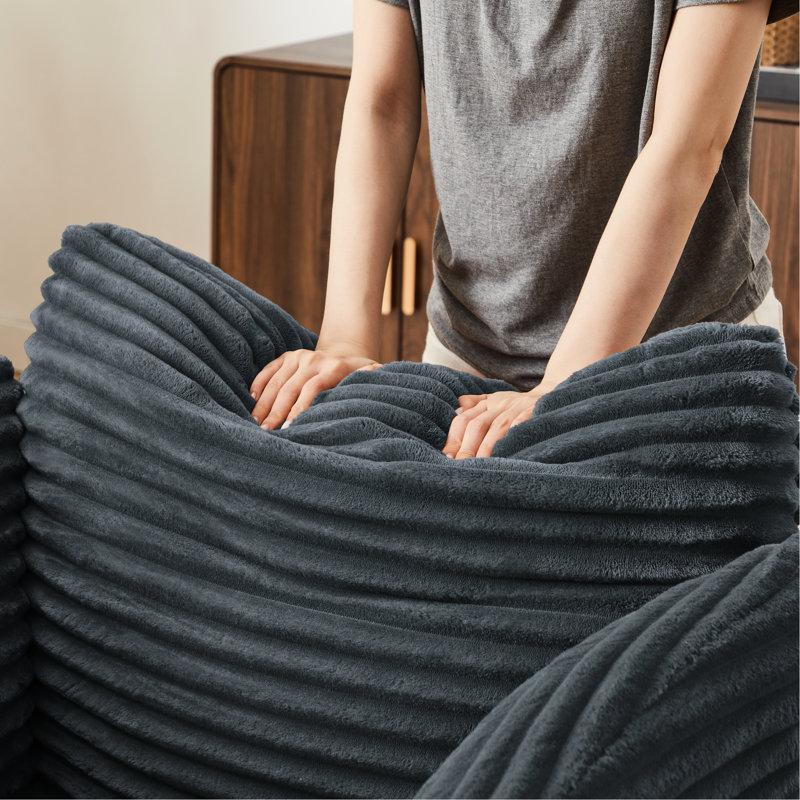 Chaise rembourrée en velours côtelé gris foncé, à ressorts - douceur améliorée, sans assemblage, assemblage, parfait pour la maison
