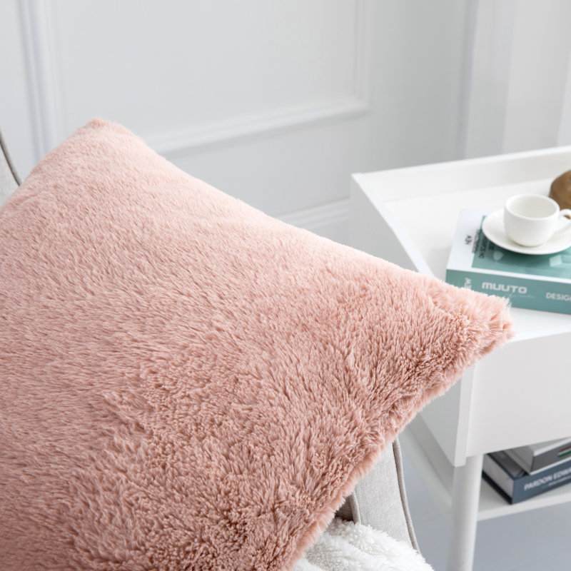 Square Cushion Cover, Peach Blush