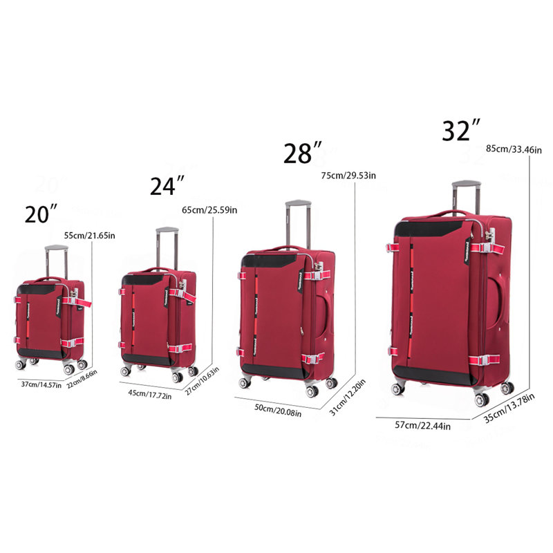 Softside Upright Luggage Set , Lightweight,4-Piece (20//24/28/32)