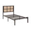 Platm Bedmetal Frame Finish Faux Cane Headboard-1947234345