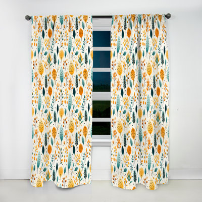 Watercolor Playfulness Botanical I - Rideau floral - Velours obscurcissant - 1 panneau