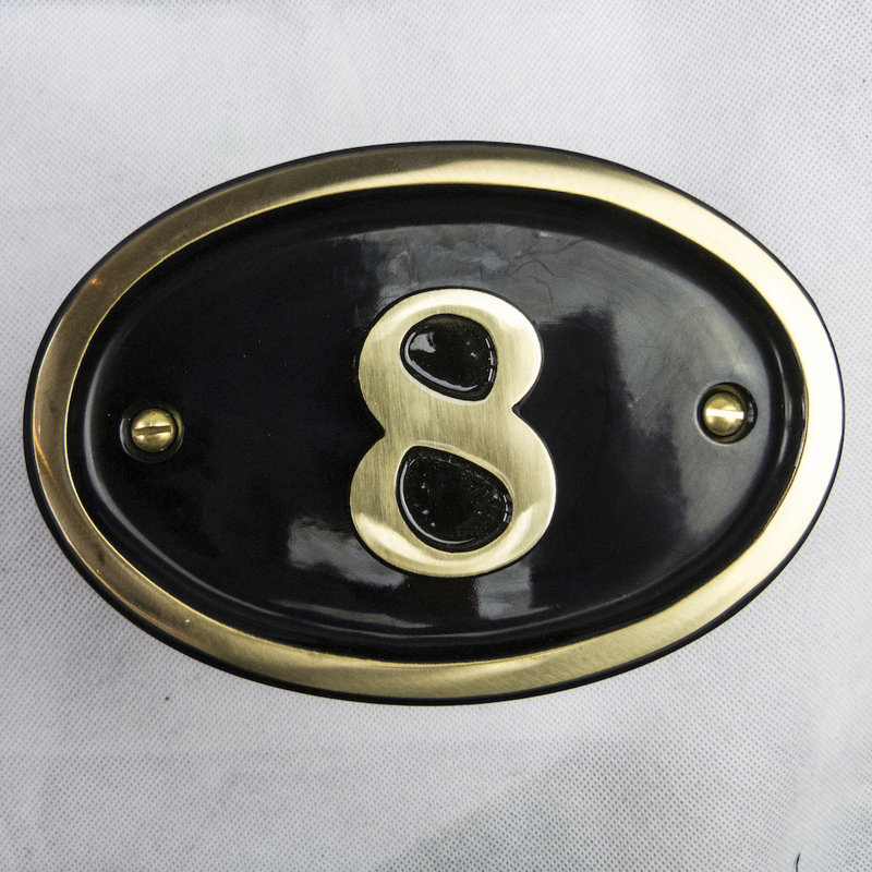 Tyrinia 10cm H Reflective Aluminum House Number, 8