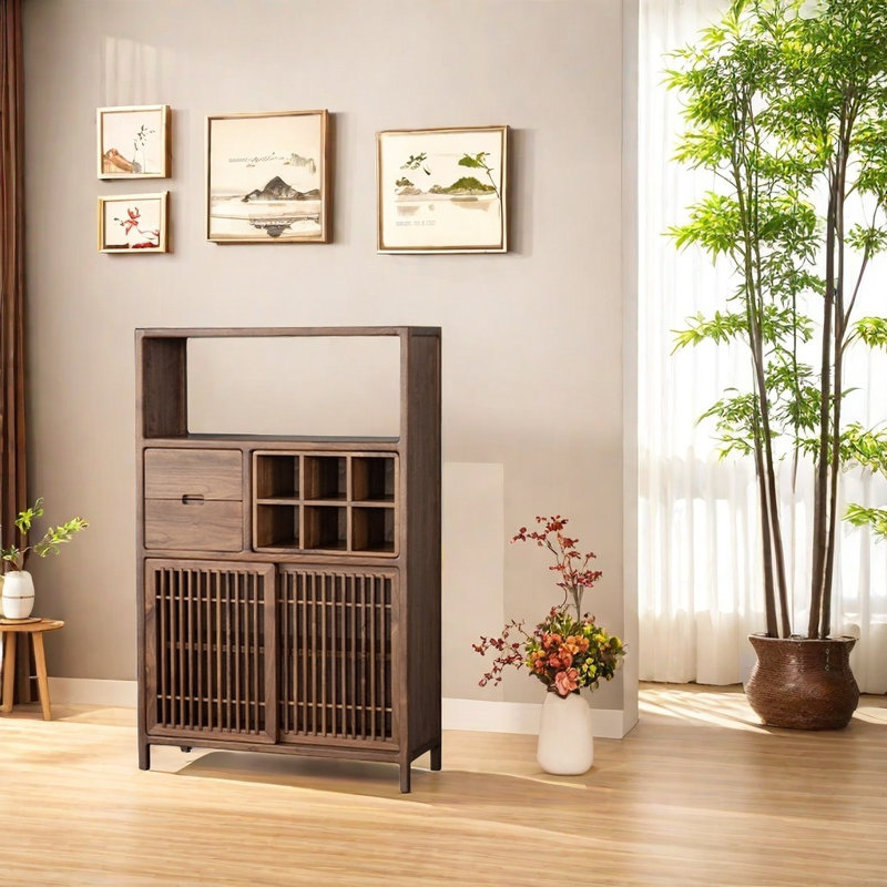 New Chinese Style Simple Accent Cabinet, Brown