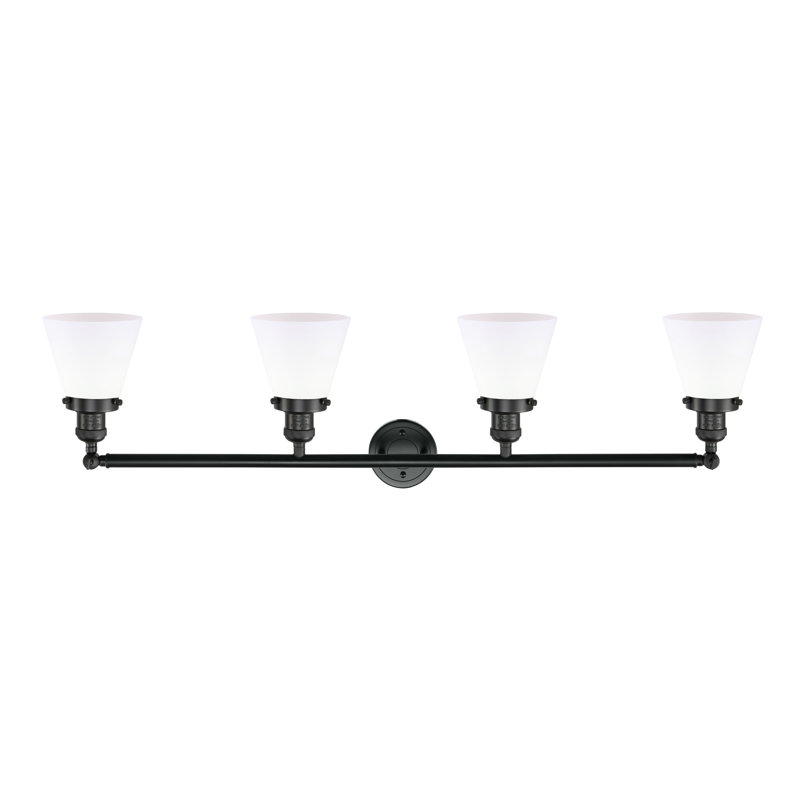 Éclairage pour meuble-lavabo de salle de bain 42 po Shauna, Blanc mat, Incandescente, Noir mat