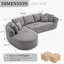 109 Inch Cloud Sectional Couch, Boneless Sofa For Living Room, Corduroy Modular Couch With L Shape Chaise, Modern Compressed Sofa In A Box, Memory Foam Filling (LIGHT GREY)-717240775