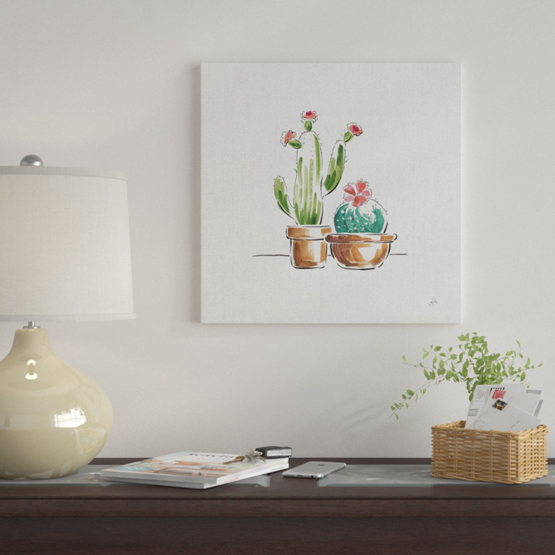 «Desert Bloom IV» par Daphne Brissonnet, impression sur toile tendue sur châssis, H 16 po x l 16 po x P 1 po, Blanc