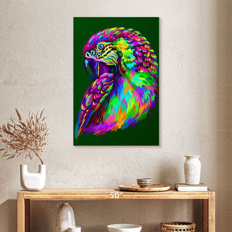 Brampt Macaw Abstract, 36" H x 24" W