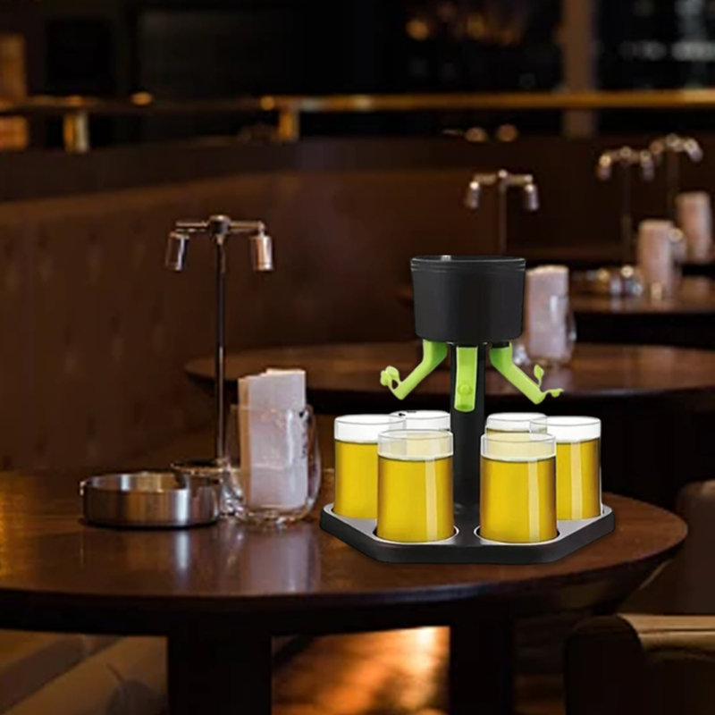Distributeur de vin hexagonal avec 6 tasses