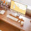 Bureau en bois massif avec grille et bureau intégré en forme de L avec cloison-723354068-723354069