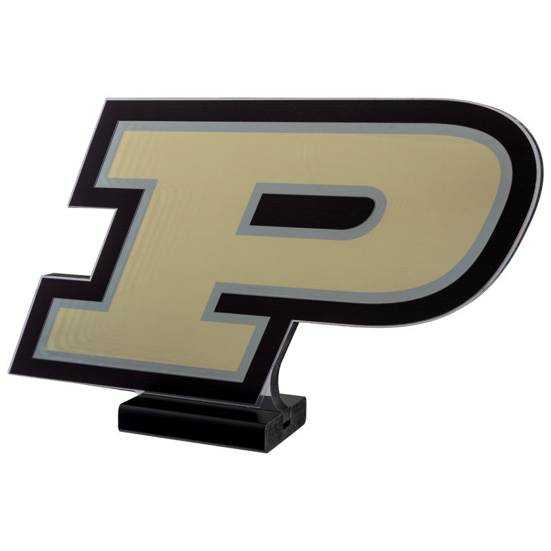 Logo lumineux DEL Infinity de l'équipe NCAA Purdue Boilermakers (Sporticulture) - Effet lumineux 3D, présentoir en acrylique avec prise UL et support