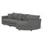 Canapé modulaire incurvé moderne 105 po, tissu chenille doux, structure en bois de pin, canapé modulaire 3 pièces avec 3 coussins décoratifs-726076197