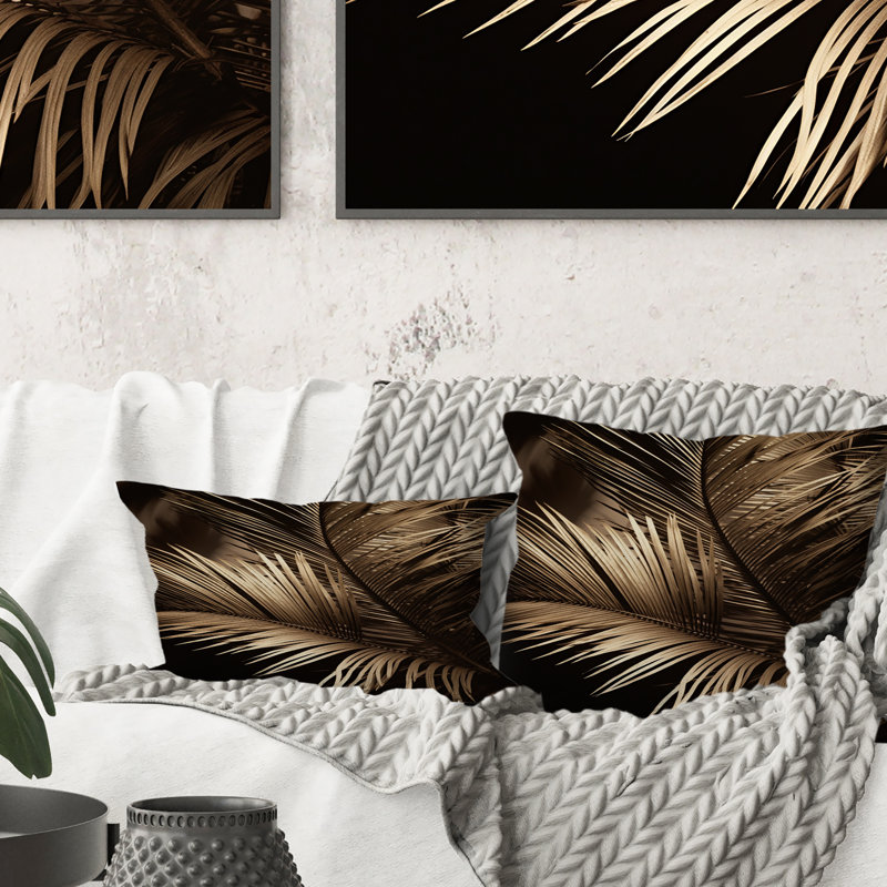 Coussin décoratif sépia Serenity Palm Leaves I - Palmiers et palmiers