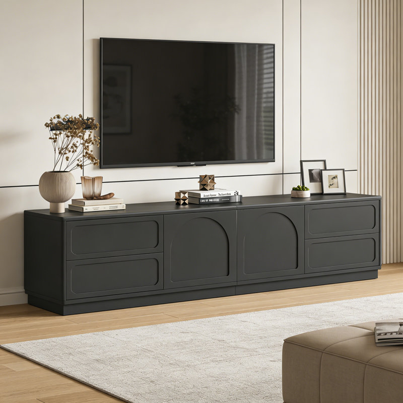 Meuble télé avec tiroirs Simple, H 17,71 po x L 78,74 po x l 15,74 po