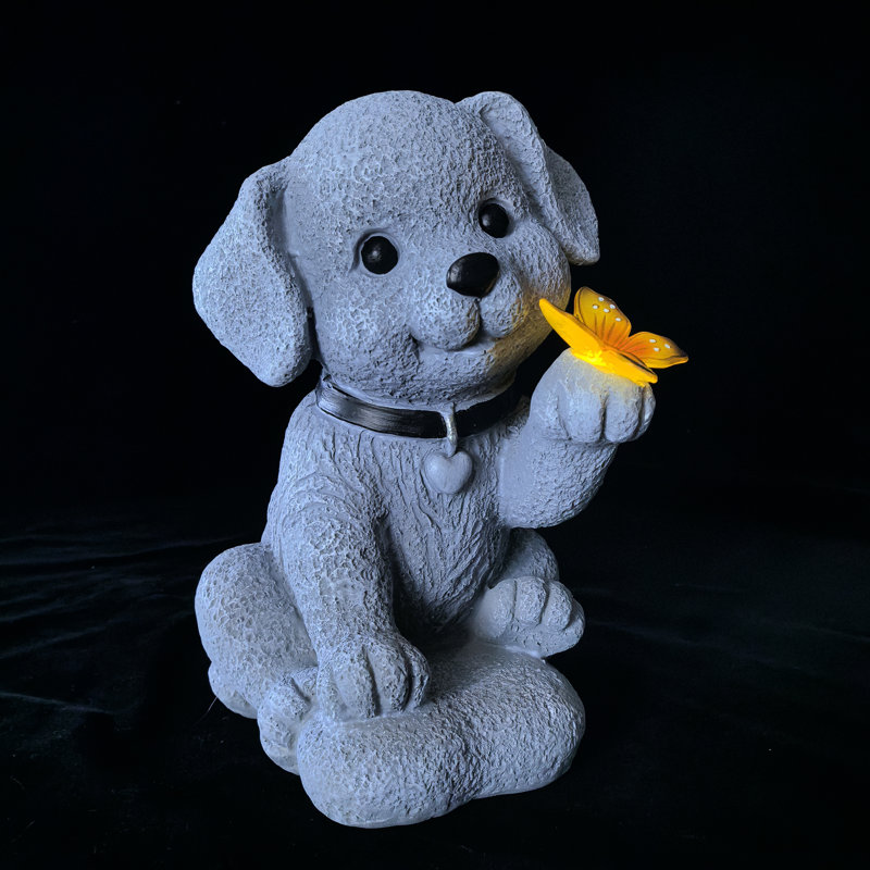 Statue chiot et papillon