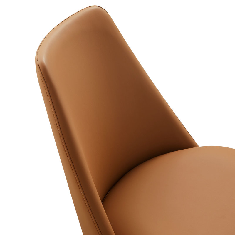 Chaise pivotante en cuir Lippa, Tanné, Noir, noir, noir, noir