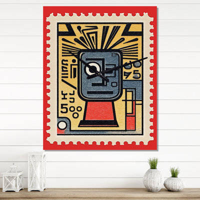 Retro Stamp Tribute To Keith I - Transitional Modern Wall Clock