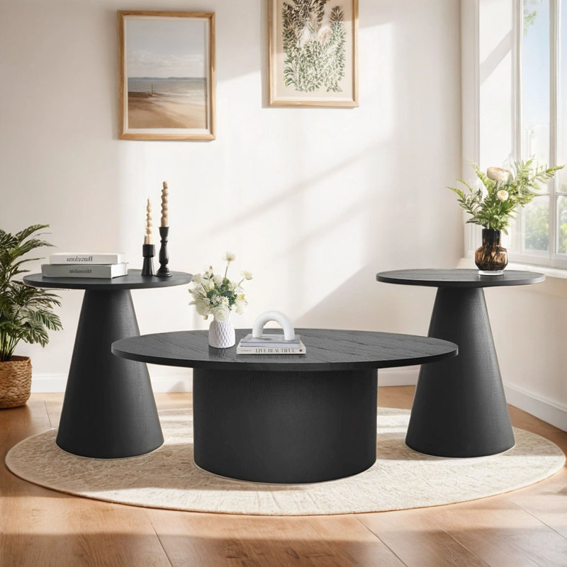 Carnisha 3-Piece Round Nesting Coffee Table Set