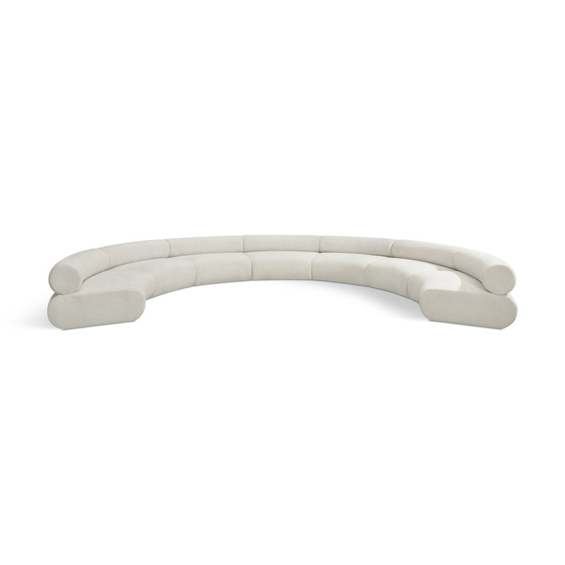Canapé modulaire rembourré Bale, Tissu chenille crème
