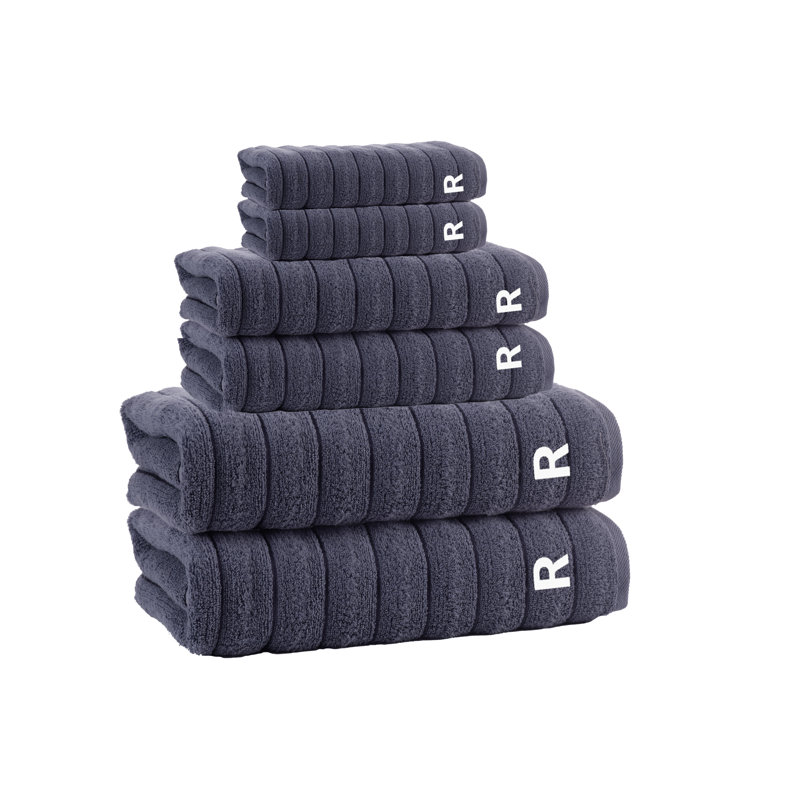  Vague 6 pcs Towel Set, Anthracite, R
