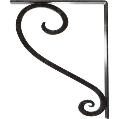 Support en fer forgé Edwards (accoudoir central triple), l 2 po x P 12 po x H 15 po, argent antique
