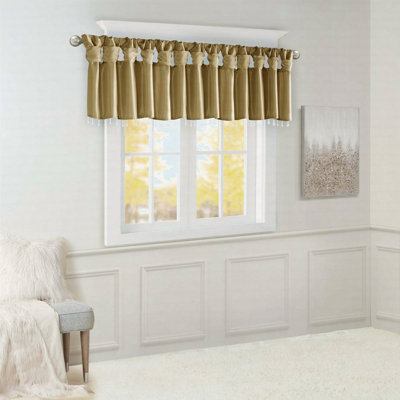 Lightweight Faux Silk Valance With Beads 50X26"