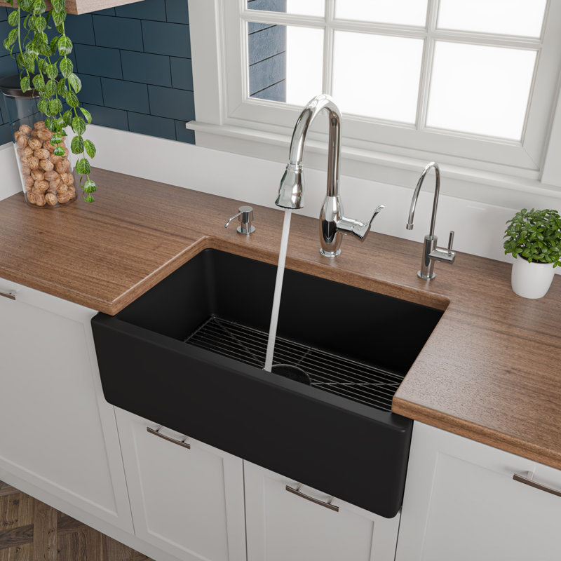 29.88'' L Single Bowl Fireclay Kitchen Sink