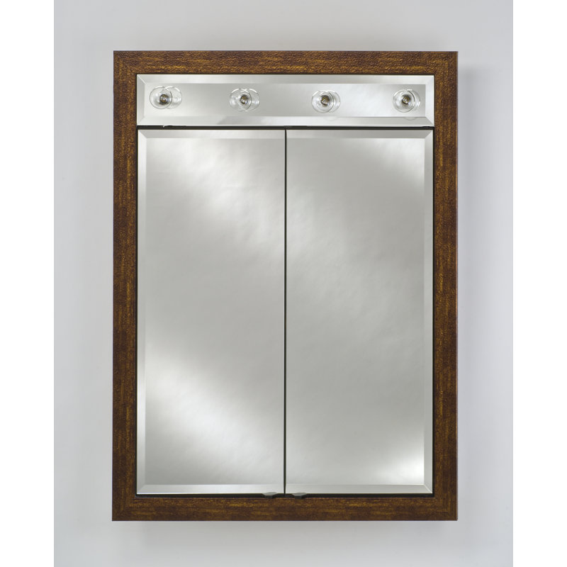 Miroir mural simple Holdrege, Tribeca Hammered Copper, 20 po x 30 p