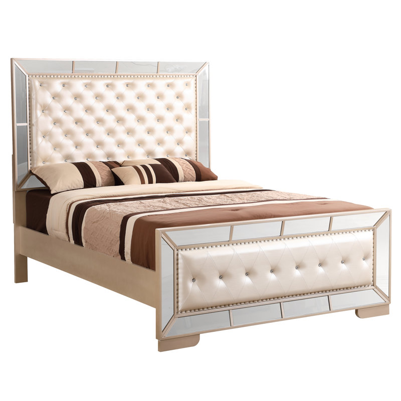 Grand sommier Hollywood, perle, Grand lit, Perle
