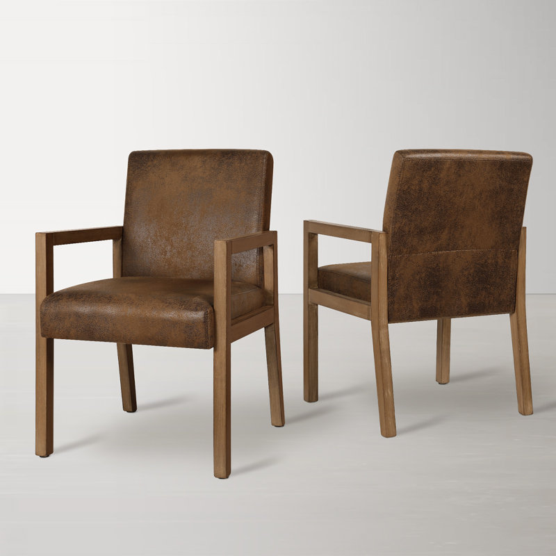 18.5'' H Fabric Upholstered Armchair, Brown, Honey, 2