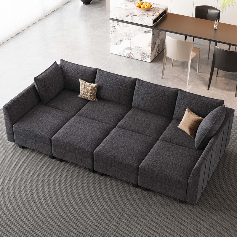Aurora Chenille Sofa Bed Storage Sleeper Convertible Modular Sofa Sectional Couch With Detachable Washable Cushion For Livingroom Bedroom