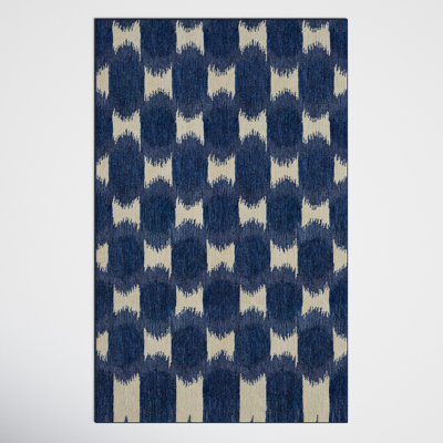 Chiara Hand Tufted Wool Navy Blue/Beige Area Rug