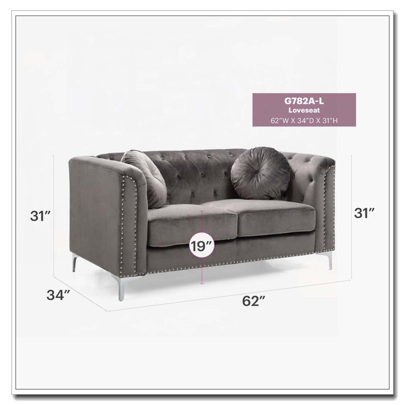 Causeuse Contemporary, Gris foncé