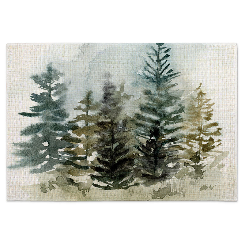 Millwood Pines Misty Forest 4-Pack Cotton Blend Rectangular Placemats